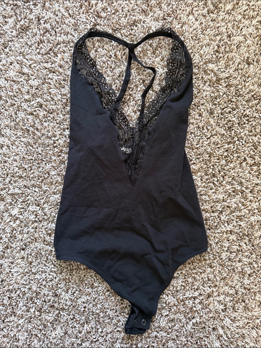Express Black Lace V-Neck Bodysuit